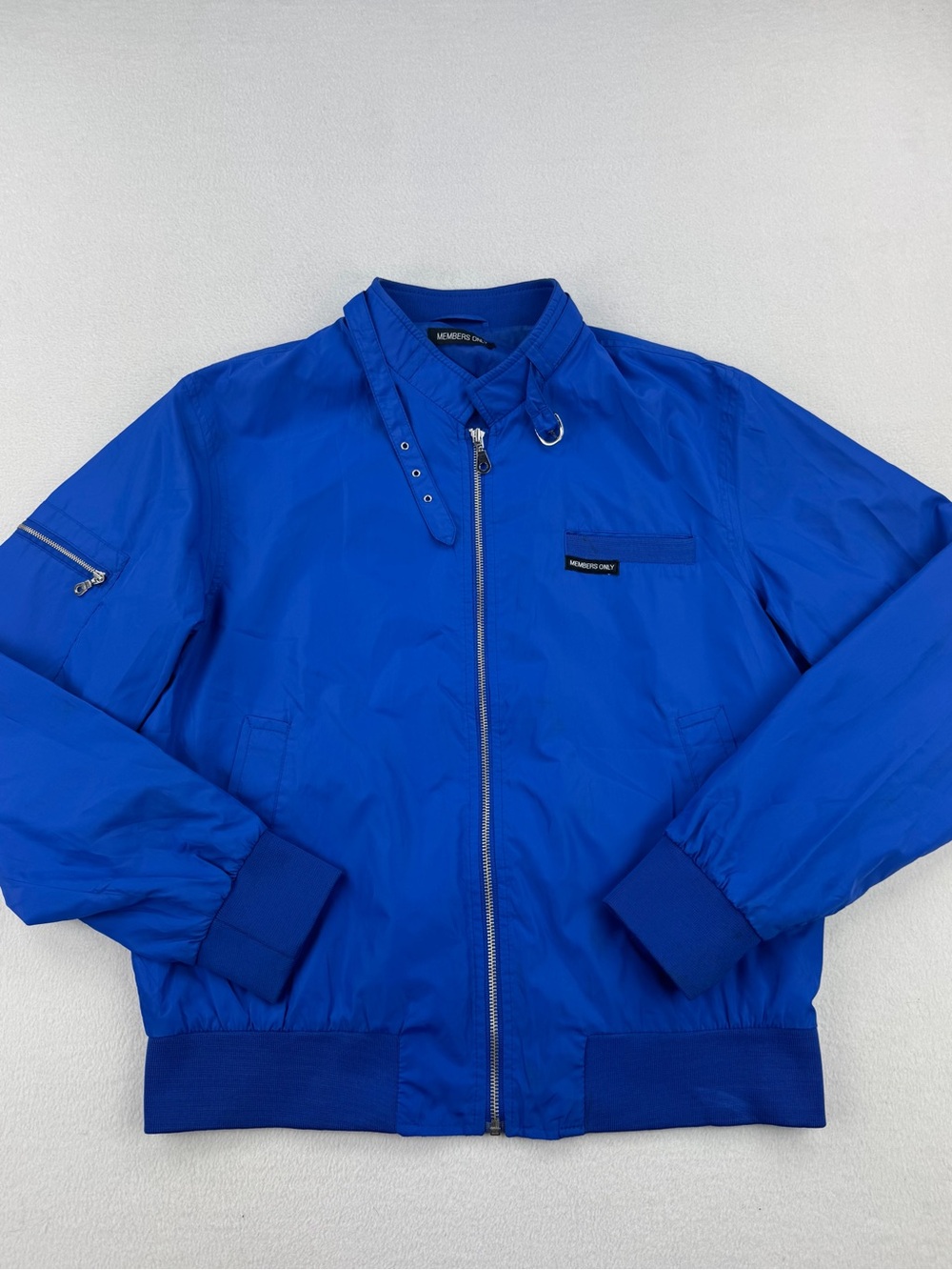Vintage Y2K Members Only Mens Iconic Racer Full Zip Jacket Royal Blue Size L